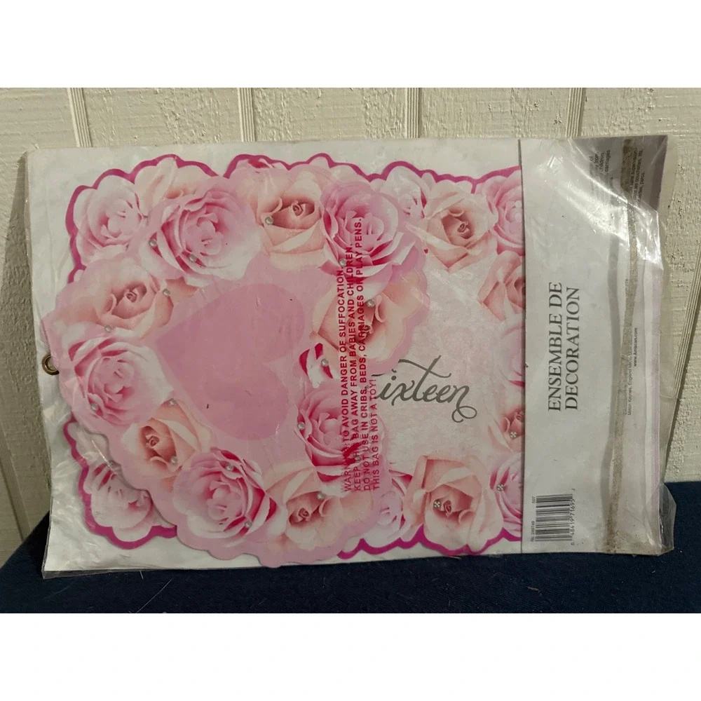 Amscan Sweet Sixteen Decorating Kit 10 Piece Pink Floral Party Supplies 249749